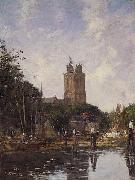Dordrecht, the Grote Kerk from the Canal Eugene Boudin